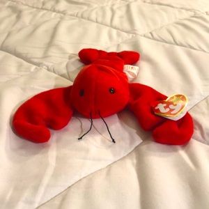 “Pinchers” TY Beanie Baby, Red Lobster, Vintage Collectible 1993, W/Errors